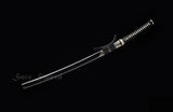 Traditional Japanese Samurai Katana Folded Steel Clay Tempered Silvery