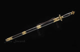 Chinese Jian With Qing Dynasty Style Folded Steel Damascus Hand Forged