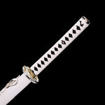 White Katana,Samurai Katana Manganese Steel Engraving White Scabbard