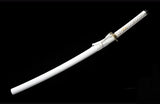 White Katana,High Carbon Steel Japanese Katana Practice White Scabbard