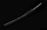 Handmade Folded Steel Katana Clay Tempered With Handle Leather Ito Full Tang