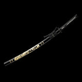 Hand Forged Katana High Carbon Steel With Clay Tempered Engraving Scabbard