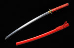 Red Katana High Carbon Steel Practice Katana Full Tang With Red Scabbard
