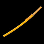 Yellow Katana,Handmade Golden Color Treated Engraving Iron Tsuba Katana
