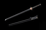 Ninja Ninjato Straight Katana Classic Folded Steel With Clay Tempered