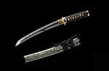 Handmade Short Tanto Folded Damascus Steel High Grade Scabbard