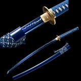 Japanese Katana,Lightning Blade Japanese Samurai Katana Full Tang Blue Scabbard