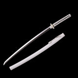 White Katana,Samurai Katana Manganese Steel Engraving White Scabbard