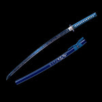 Blue Katana,Forging Samurai Katana Blue Engraving Japanese Style Hand Forged