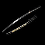 Hand Forged Katana High Carbon Steel With Clay Tempered Engraving Scabbard