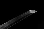 Samurai Wakizashi Japanese 1095 Steel Clay Tempered Blue handle