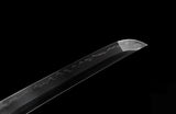Samurai Wakizashi Japanese 1095 Steel Clay Tempered Blue handle