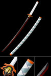 Demon Slayer Anime Swords Katana Rengoku Kyoujurou,Japanese Samurai Cosplay Replica Real Steel