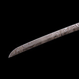 Brown Katana,Handmade Samurai Manganese Steel Engraving Pattern Katana