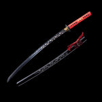 Handmade Katana,Real Japanese Samurai Katana Engraving Design Black Blade