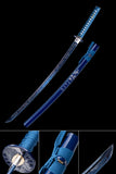 Blue Katana,Forging Samurai Katana Blue Engraving Japanese Style Hand Forged