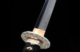 High Carbon Steel Katana Clay Tempered Silvery Wave Tsuba Samurai Katana