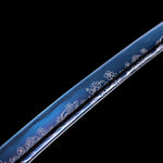 Blue Katana,Forging Samurai Katana Blue Engraving Japanese Style Hand Forged