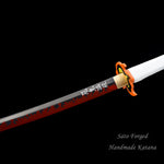 Demon Slayer Anime Swords Katana Rengoku Kyoujurou,Japanese Samurai Cosplay Replica Real Steel