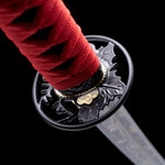 Handmade Katana,Real Japanese Samurai Katana Engraving Design Black Blade