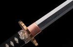 Ninja Ninjato Straight Katana Classic Folded Steel With Clay Tempered