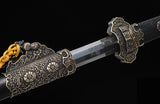 Chinese JIAN Damascus Folded Steel Tang Dynasty Straight Jian