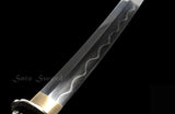 Traditional Japanese Samurai Katana Folded Steel Clay Tempered Silvery