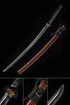 Samurai Katana,Folded Steel Hand Polishing Japanese Katana Dark Red Scabbard