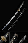 Black Katana,Hand Forged Real Hamon Japanese Katana Full Tang Clay Tempered