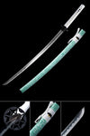 Hand Forged High Carbon Steel Japanese Katana Samurai Green Scabbard