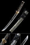 Handmade Short Tanto Folded Damascus Steel High Grade Scabbard
