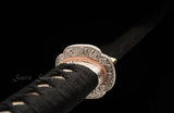 Traditional Japanese Samurai Katana Folded Steel Clay Tempered Silvery