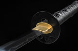 Handmade Folded Steel Katana Clay Tempered With Handle Leather Ito Full Tang