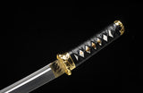 Japanese Tanto,High Carbon Steel Short Tanto Japanese Blade Golden Bamboo