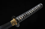Handmade Folded Steel Katana Clay Tempered With Handle Leather Ito Full Tang