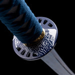 Blue Katana,Forging Samurai Katana Blue Engraving Japanese Style Hand Forged