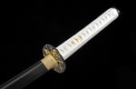 White Katana,High Carbon Steel Japanese Katana Practice White Scabbard