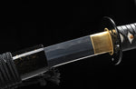 Handmade Folded Steel Katana Clay Tempered With Handle Leather Ito Full Tang