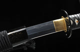 Handmade Folded Steel Katana Clay Tempered With Handle Leather Ito Full Tang