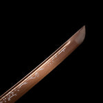 Yellow Katana,Handmade Golden Color Treated Engraving Iron Tsuba Katana