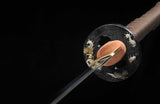 Hand Forged Katana Folded Damasus Steel Real Hamon Samurai Katana Brown Wrap