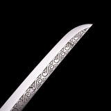 White Katana,Samurai Katana Manganese Steel Engraving White Scabbard