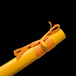 Yellow Katana,Handmade Golden Color Treated Engraving Iron Tsuba Katana