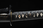 Handmade Folded Steel Katana Clay Tempered With Handle Leather Ito Full Tang