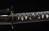 Handmade Folded Steel Katana Clay Tempered With Handle Leather Ito Full Tang