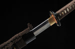 Hand Forged Katana Folded Damasus Steel Real Hamon Samurai Katana Brown Wrap