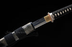 Traditional Japanese Samurai Katana Folded Steel Clay Tempered Silvery