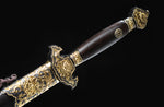 Chinese Jian With Qing Dynasty Style Folded Steel Damascus Hand Forged