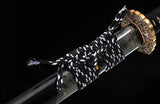 Ninja Ninjato Straight Katana Classic Folded Steel With Clay Tempered