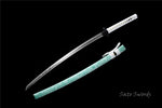 Hand Forged High Carbon Steel Japanese Katana Samurai Green Scabbard